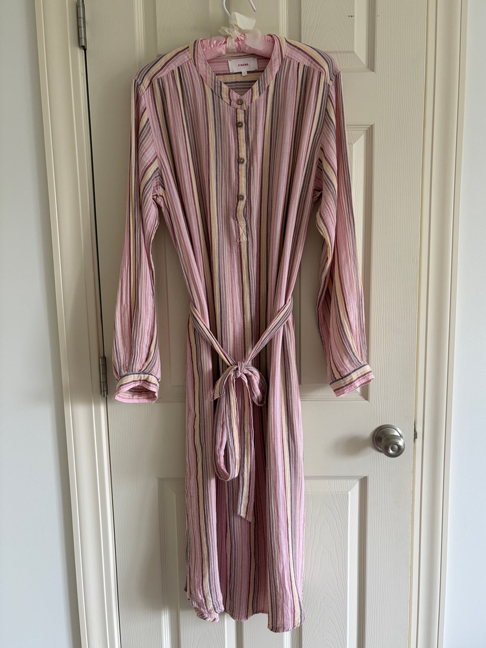Xirena Striped Long Sleeve Dress Women Size Large